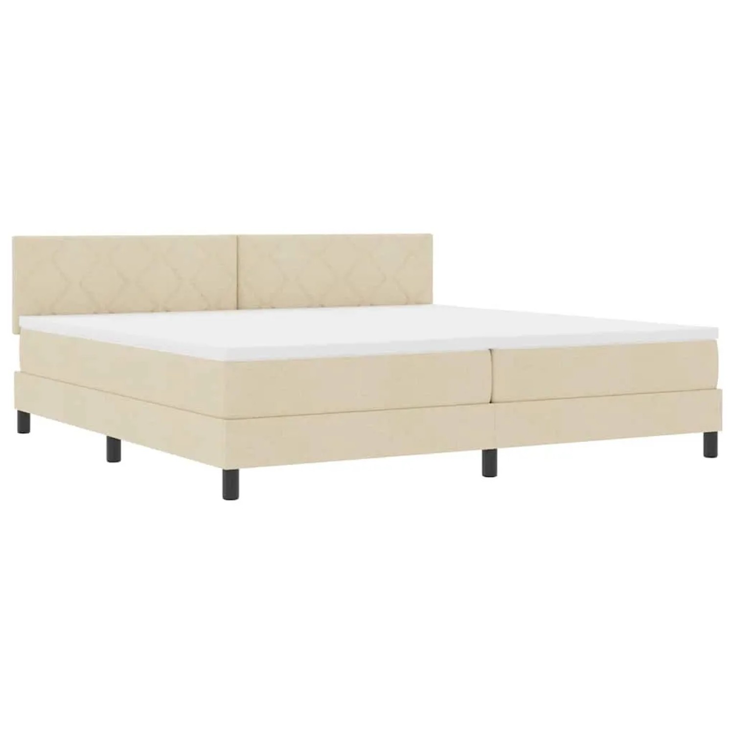 vidaXL Boxspringbett mit Matratze Creme 200 x 200 cm Stoff 3342315