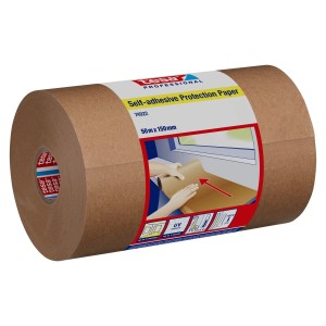 Rolle Tesa Schutzpapier, selbstklebend, 50 m x 150 mm, zum Abdecken bei Renovierungsarbeiten.