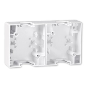 Aling-Conel Aufputz Zweifach-Gehäuse, horizontal, weiß, für Schalterprogramme.