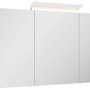Posseik Spiegelschrank, 140 cm, mit LED-Lampe und Glasböden, weiß hochglanz.
