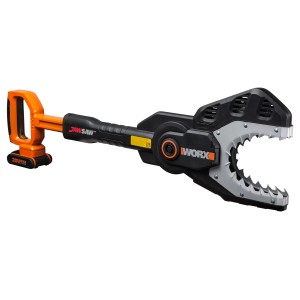 Worx Akku-Astsäge JawSaw WG329E, 20 V, mit Schutzkäfig für sicheres Sägen von Ästen bis 10 cm Ø.