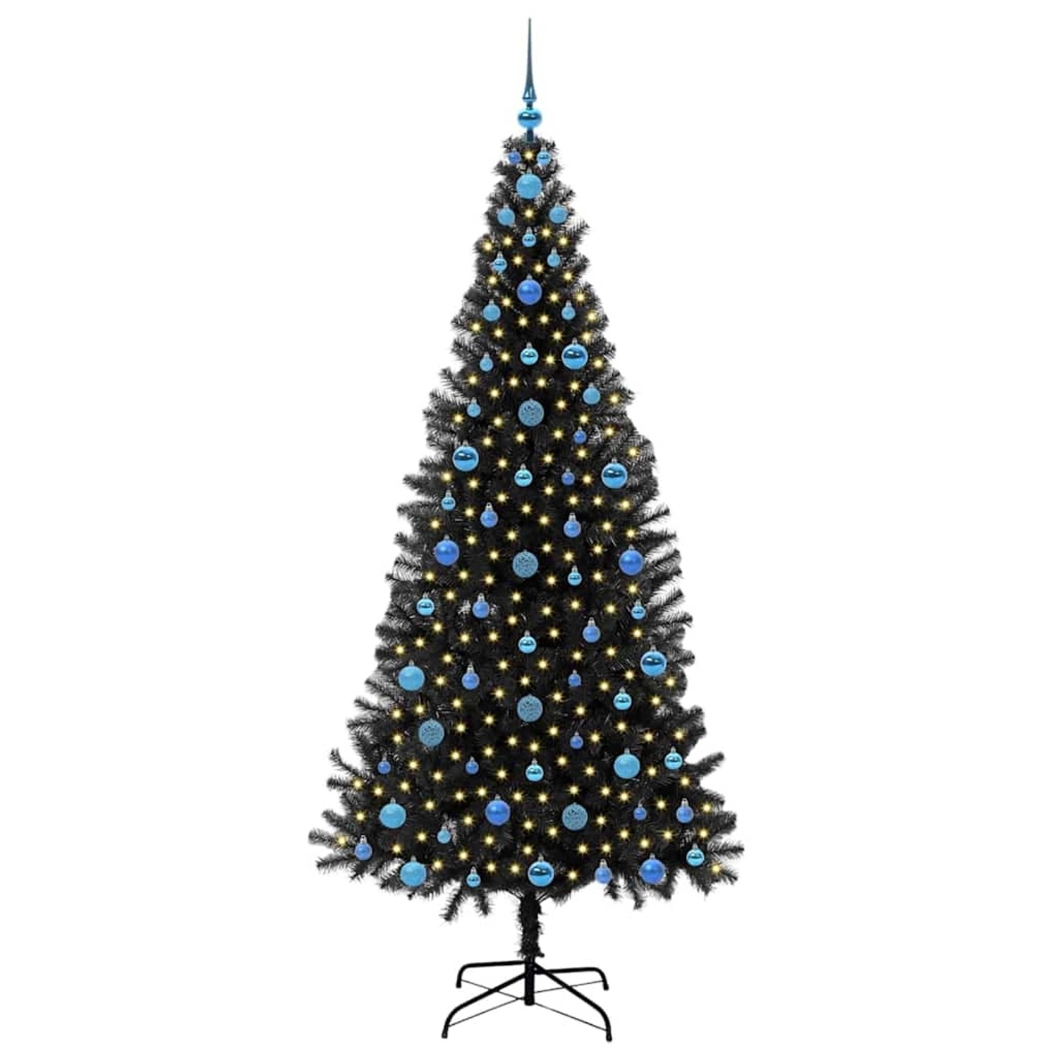 vidaXL Weihnachtsbaum mit 300 LEDs mit Ständer Schwarz 210 cm PVC 3396494