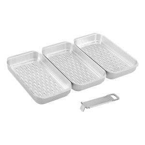 Enders Edelstahl-Set für Urban II/Explorer II: Grillpfanne und 3 Schalen aus Edelstahl.
