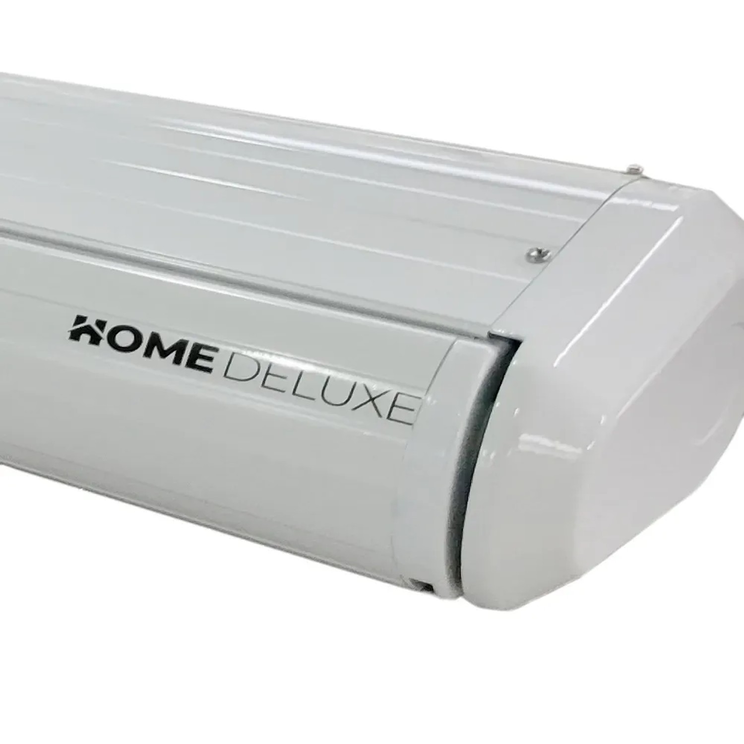 Detailaufnahme der Home Deluxe Vollkassettenmarkise Elos in Sandfarbe.