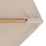 Detailaufnahme: Naturfarbener Doppler Ampelschirm Alu Wood, 300x220 cm, mit Holz-Optik.