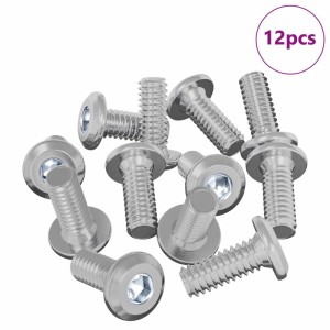 vidaXL Kopf-Sicherungsschraube 12 Stk Silber M6 x 15 mm Stahl 864575