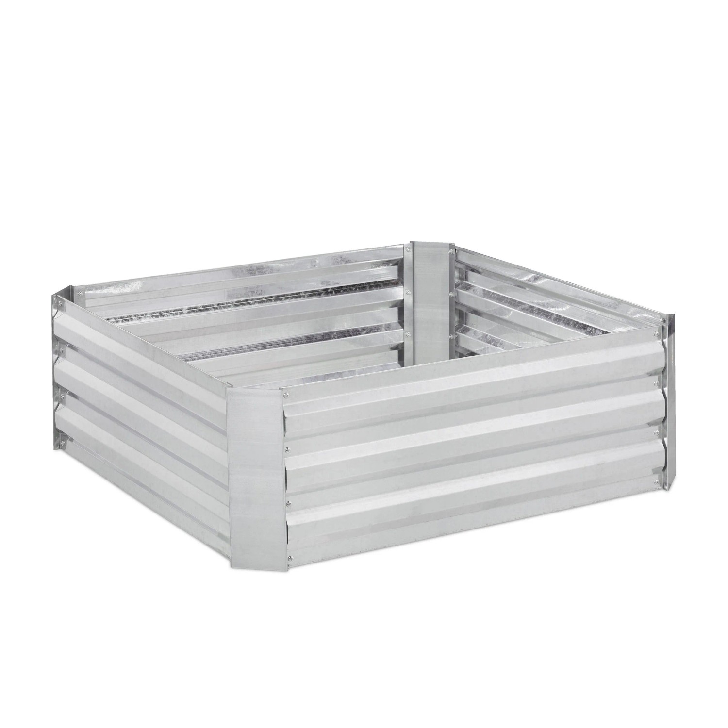 Relaxdays Hochbeet Verzinktes Eisen Grau ohne Boden 30 cm x 90 cm x 90 cm 6,4 kg