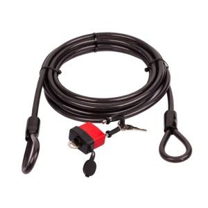 BigDean 5x Kabelschloss Schlaufenkabel 5m Diebstahlsicherung Für Fahrrad Motorrad Zubehör Grill Und Gartenmöbel Ummanteltes Stahlseil 10mm Mit