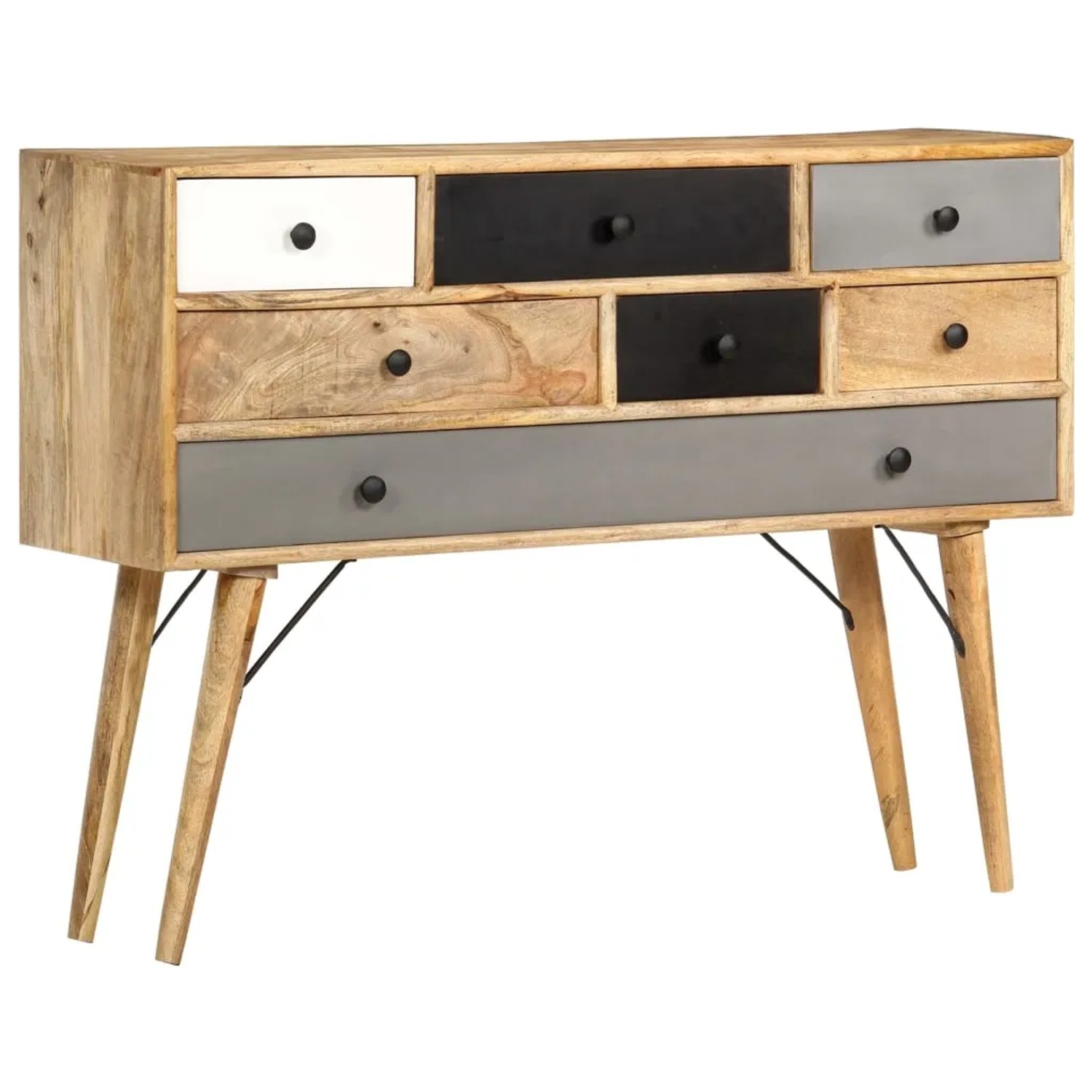 vidaXL Sideboard 110 x 30 x 82 cm Massivholz Mango 285822