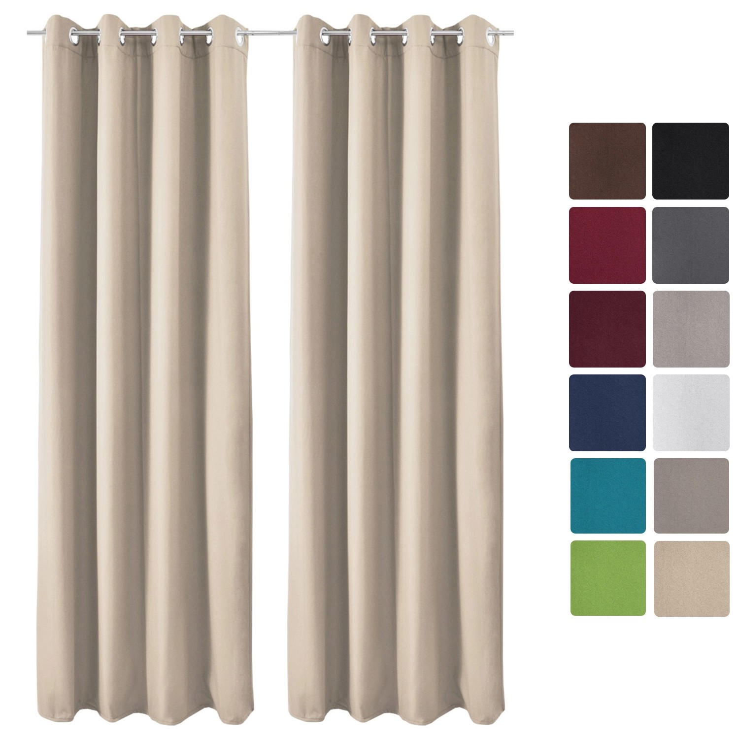 Beautissu Amelie TO Vorhang mit Öse 140x245cm Creme 2tlg günstig online kaufen