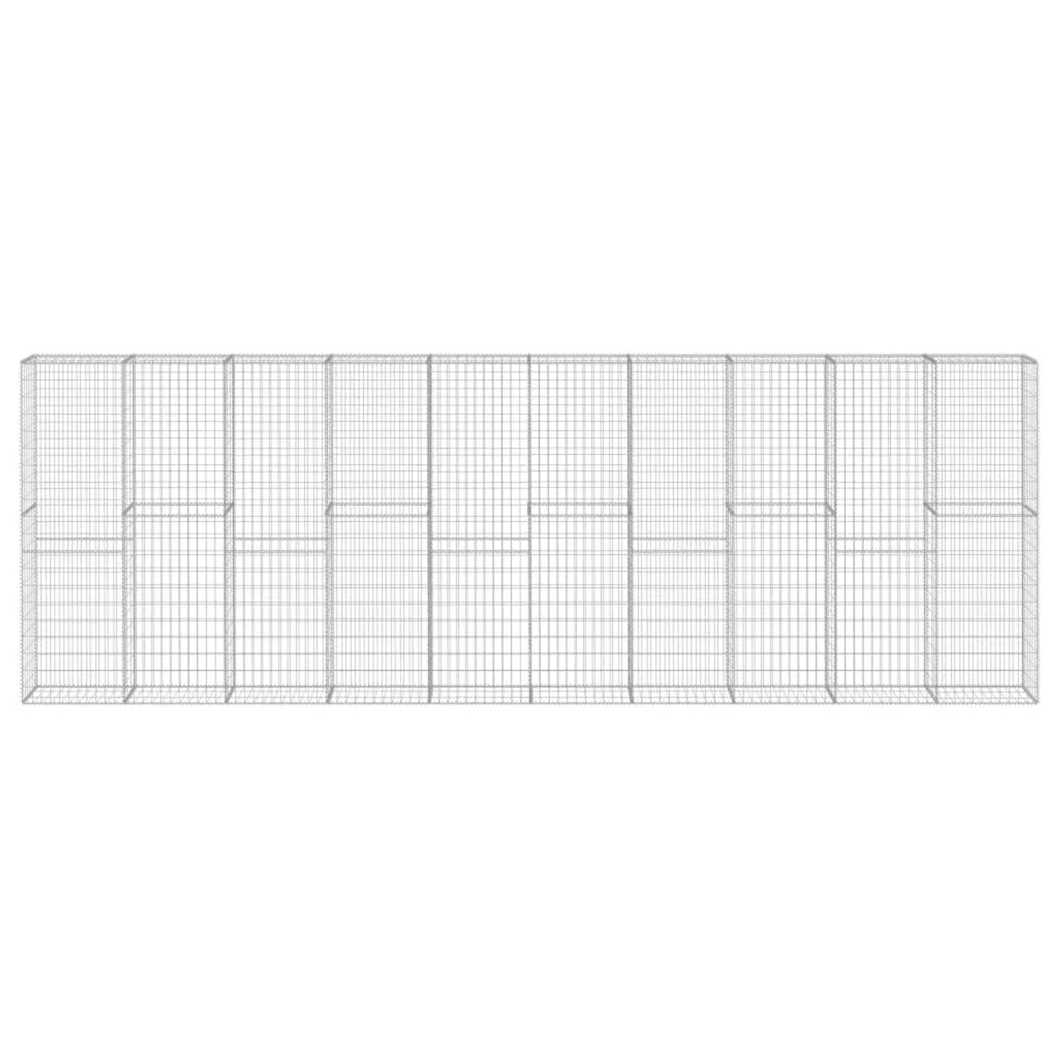 vidaXL Gabionenwand mit Abdeckung Verzinkter Stahl 600x30x200 cm 144915 günstig online kaufen