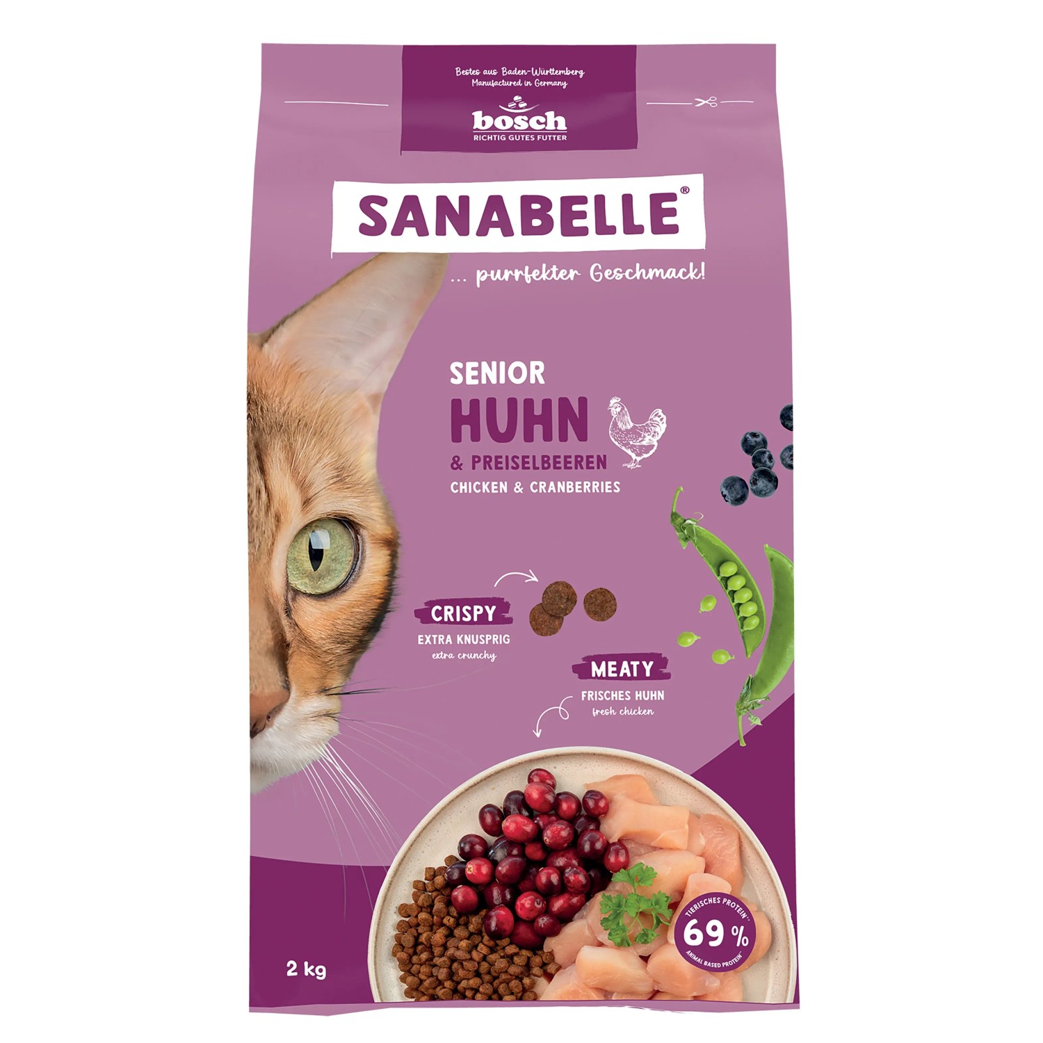 Sanabelle Katzen-Trockenfutter Senior Huhn & Preiselbeeren 2 kg