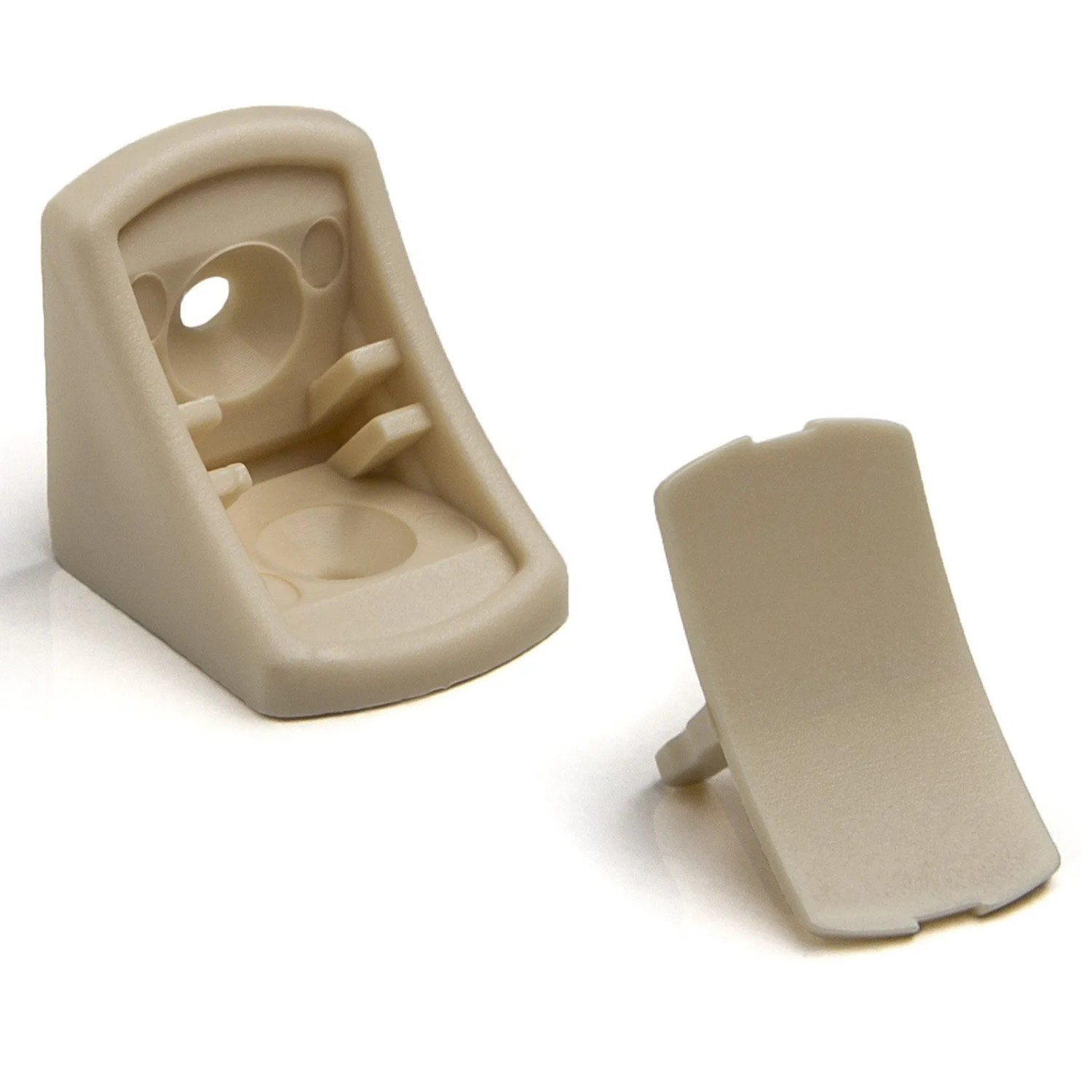 SOTECH 100 Stück Korpusverbinder 24 x 24 x 20 mm mit Abdeckkappe Elfenbein