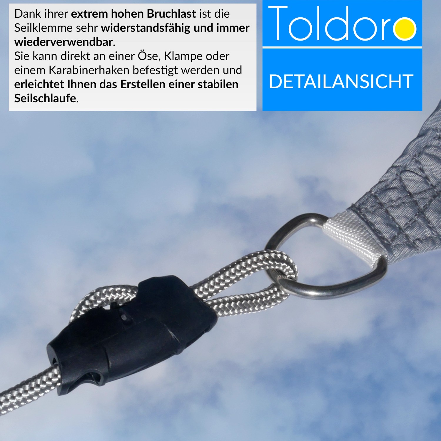 Toldoro Seilklemme Statt Knoten 4 Stück 8mm Klemmen Zur Befestigung Von