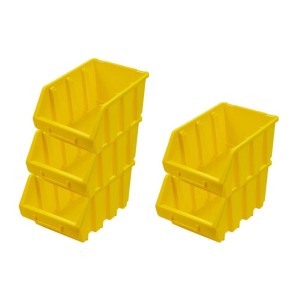 PROREGAL SuperSparSet: 5 gelbe Sichtlagerboxen (12,6x17x24cm) aus Polypropylen, stapelbar.