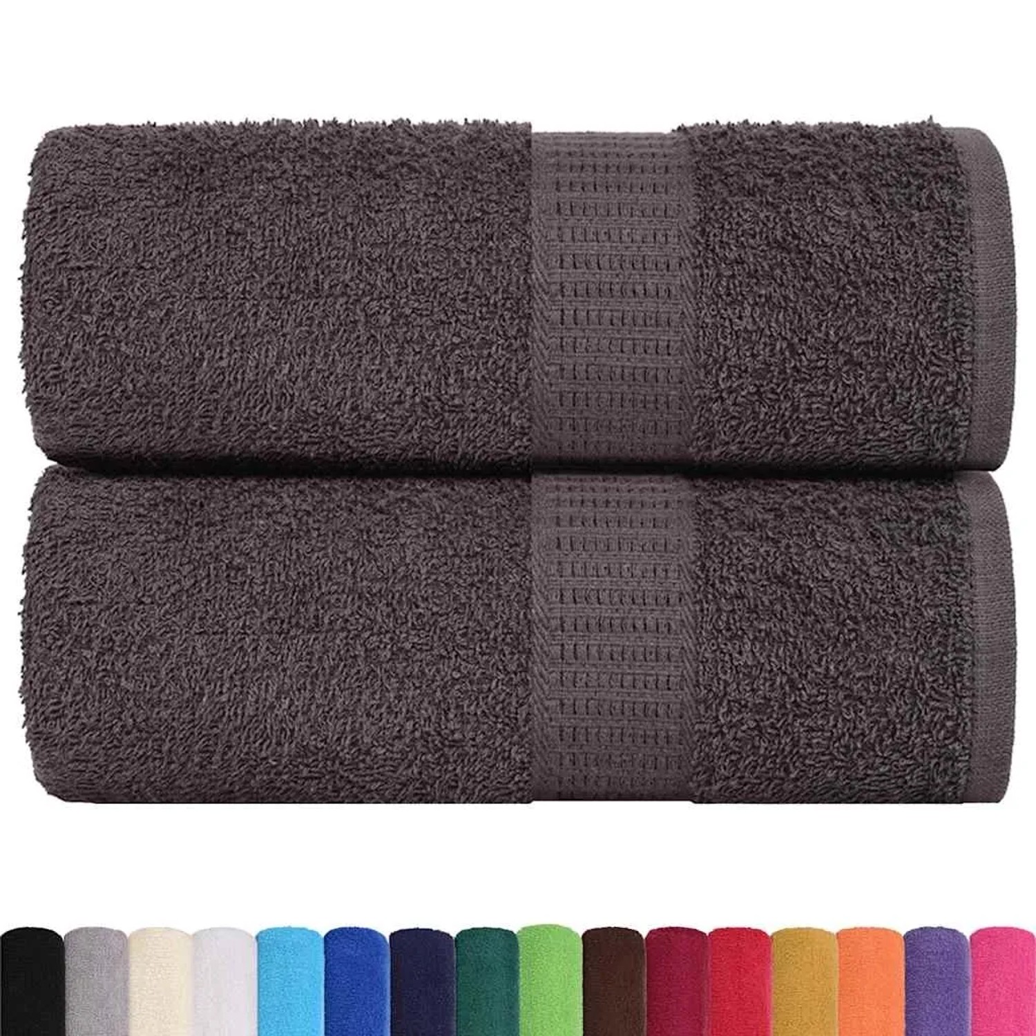 vidaXL Gästetücher 2 Stk Anthrazit 30x50 cm 360 g/m² 100% Baumwolle 136677