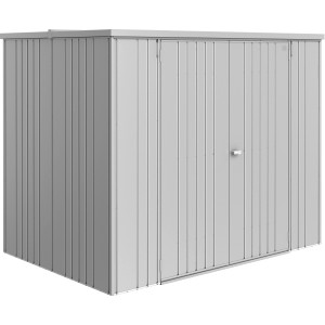 Biohort Geräteschrank Large in Silber-Metallic, Gartenschrank mit Doppeltür und viel Stauraum.