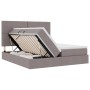 vidaXL Bett mit LED-Lichtleisten mit Kopfteil Taupe 200 x 200 cm Stoff 3372830_9