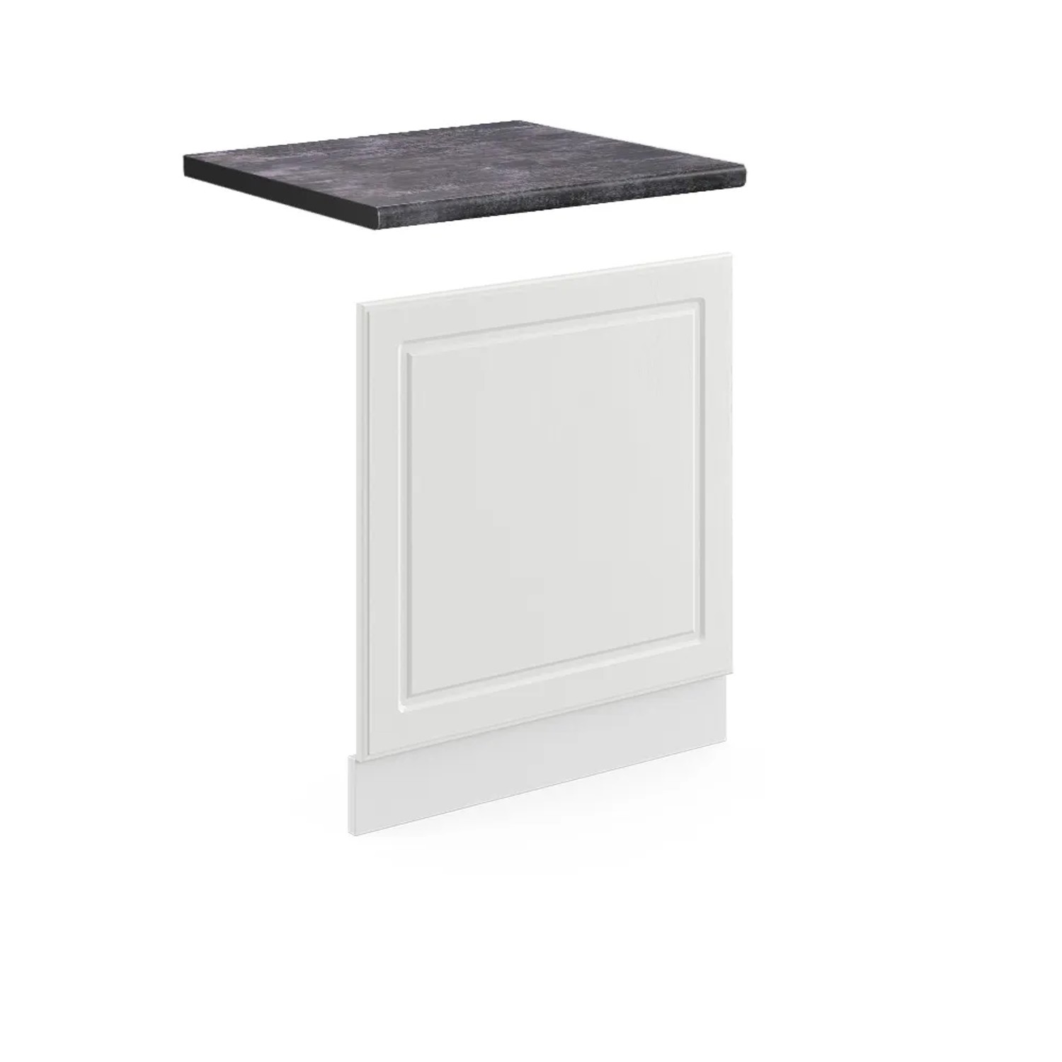 Vicco Frontblende R-Line Geschirrspüler Fronttür Weiß Landhaus/Weiß 60 cm AP Anthrazit