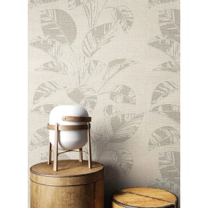 Newroom Vliestapete Bivona Beige Blätter Natur Strukturiert FSC®