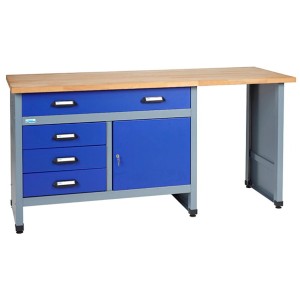 Küpper Werkbank mit 1 Tür, 4 Schubladen und einer Breite von 1700 mm.