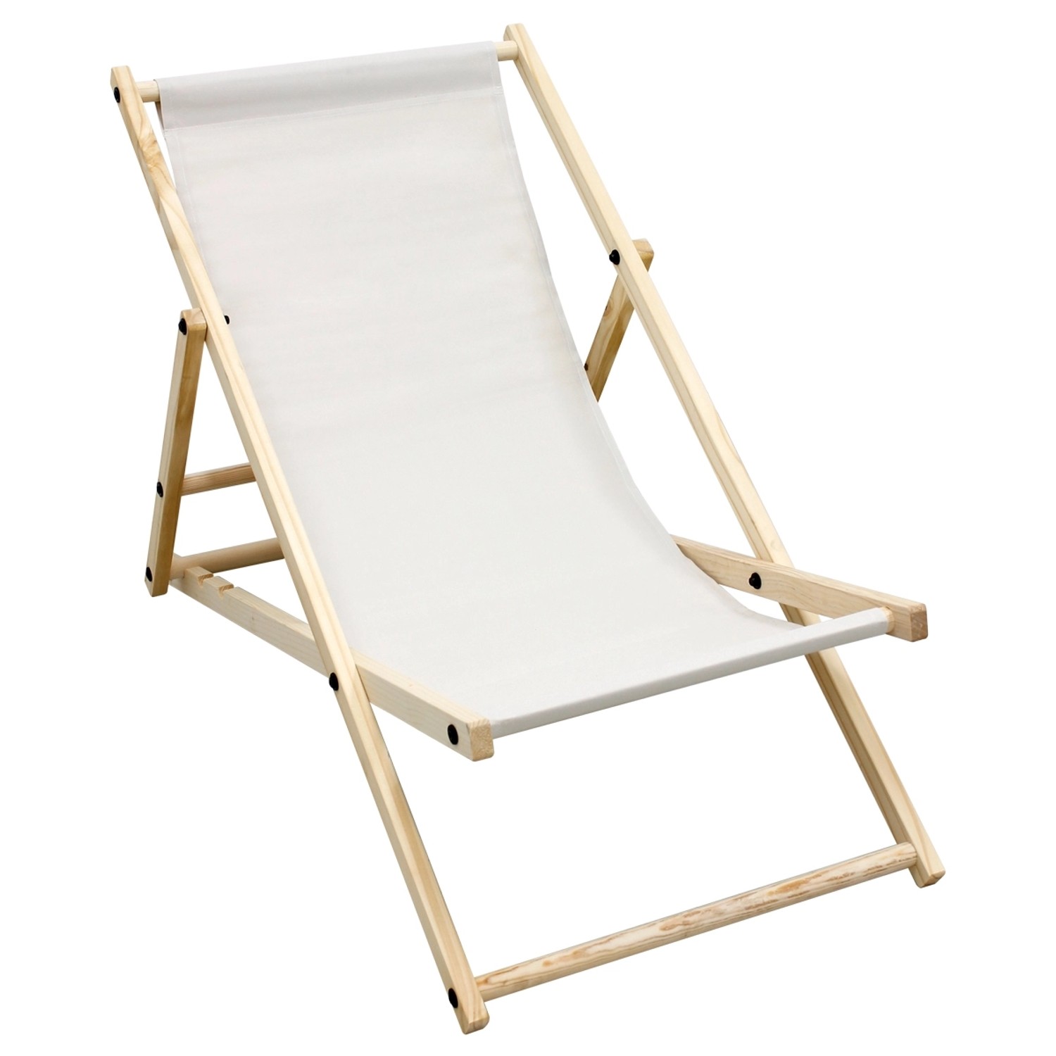 Thumbnail - ECD Germany Liegestuhl Klappbar aus Holz 3 Liegepositionen bis 120 kg Beige