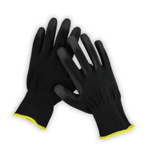 Gartenhandschuhe, schwarz mit gelbem Saum, als Zubehör zum Monstershop Faltbarer Gartenwagen.