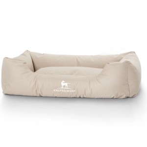 Beiges Knuffelwuff Hundebett Finlay XXL aus Nylongewebe, robust und pflegeleicht.