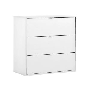 Weiße mokebo Kommode mit 3 Schubladen, vielseitig als Sideboard oder Anrichte nutzbar.