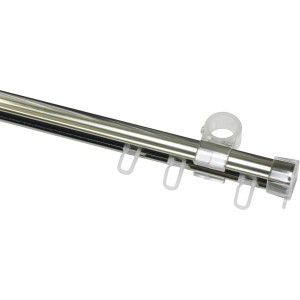 Gardinia U-Laufschiene Chrom, 240 cm, für Gardinen und Vorhänge.