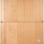 Detailansicht der Rückwand der Sauna SKYLINE aus Tannenholz in Natur.