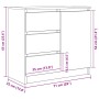 vidaXL Sideboard mit Schublade Weiß 71x35x65 cm Holzwerkstoff 861571_14