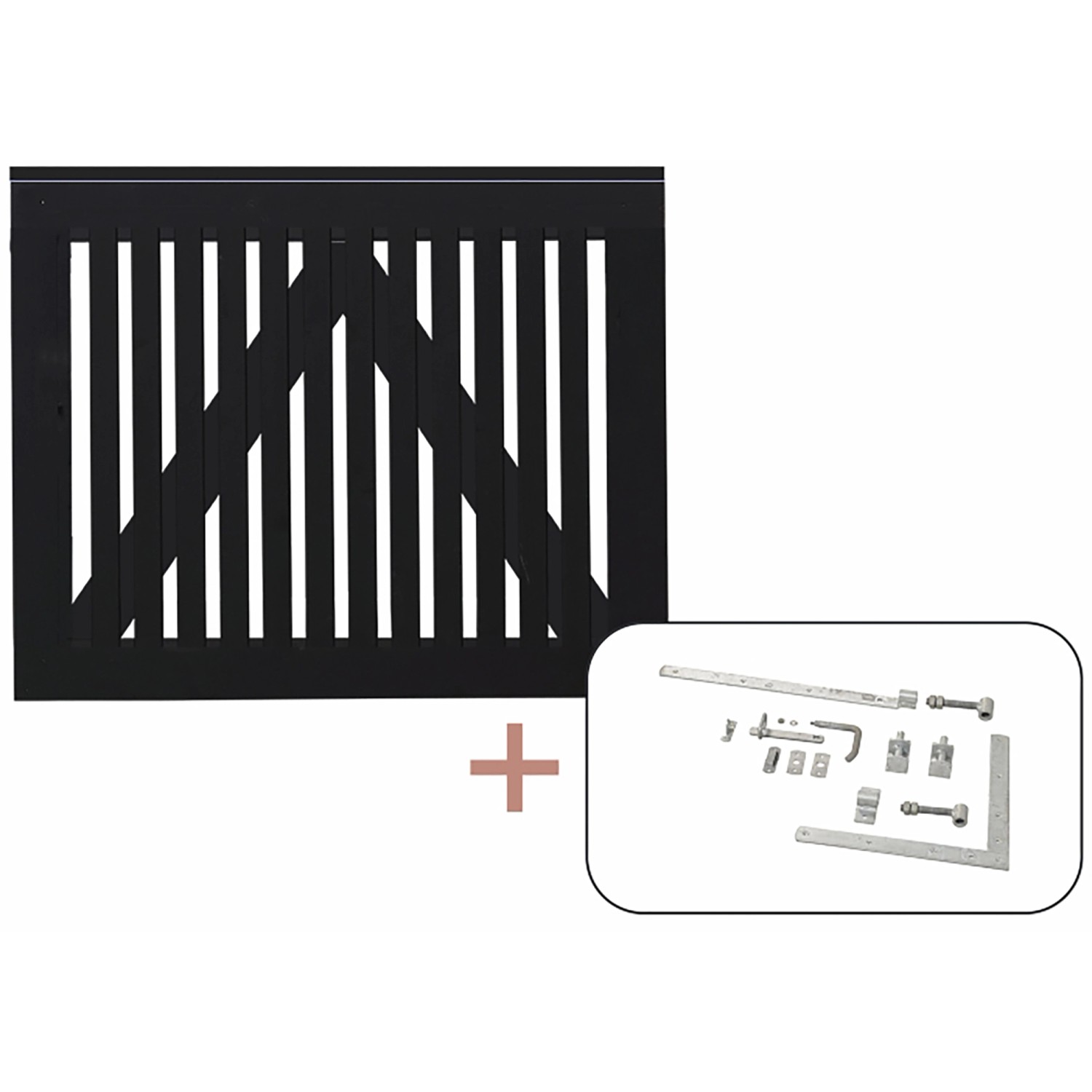 Einzeltor Sendai Nadelholz Schwarz 100 cm x 80 cm günstig online kaufen