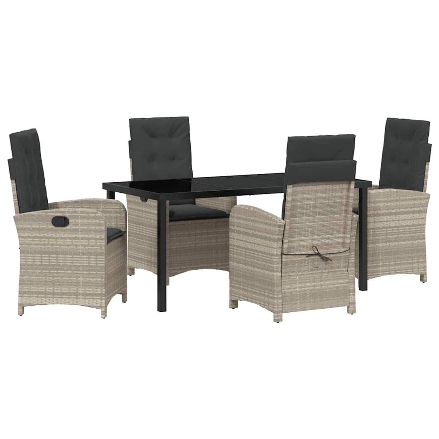vidaXL Garten Essgruppe 5-Tlg Hellgrau Poly Rattan 3380298 günstig online kaufen