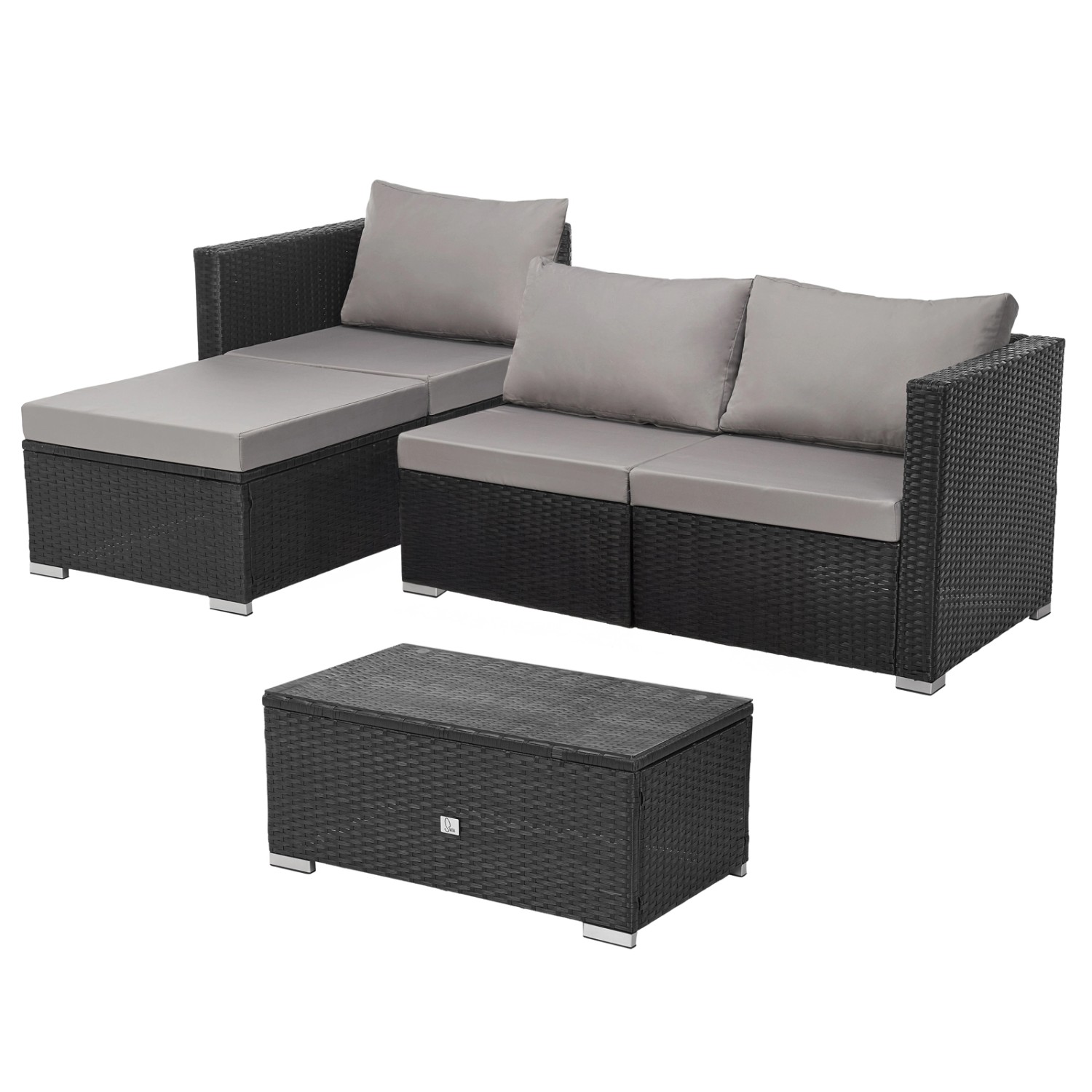 Svita Queens PolyRattan Lounge Sofa Garten Garnitur Lounge Gartenmöbel Ratt günstig online kaufen
