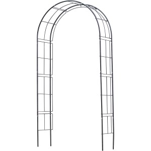 Schwarzer Metall Rosenbogen in runder Form von Nature, Gartendekoration.