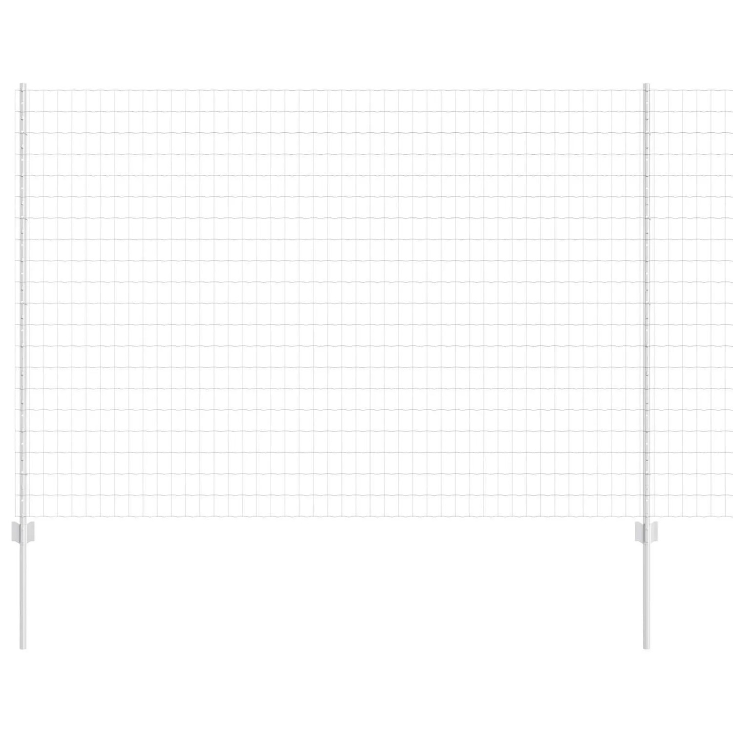 vidaXL Zaun mit Pfosten Silber 1,5 x 10 m Stahl 3336158 günstig online kaufen