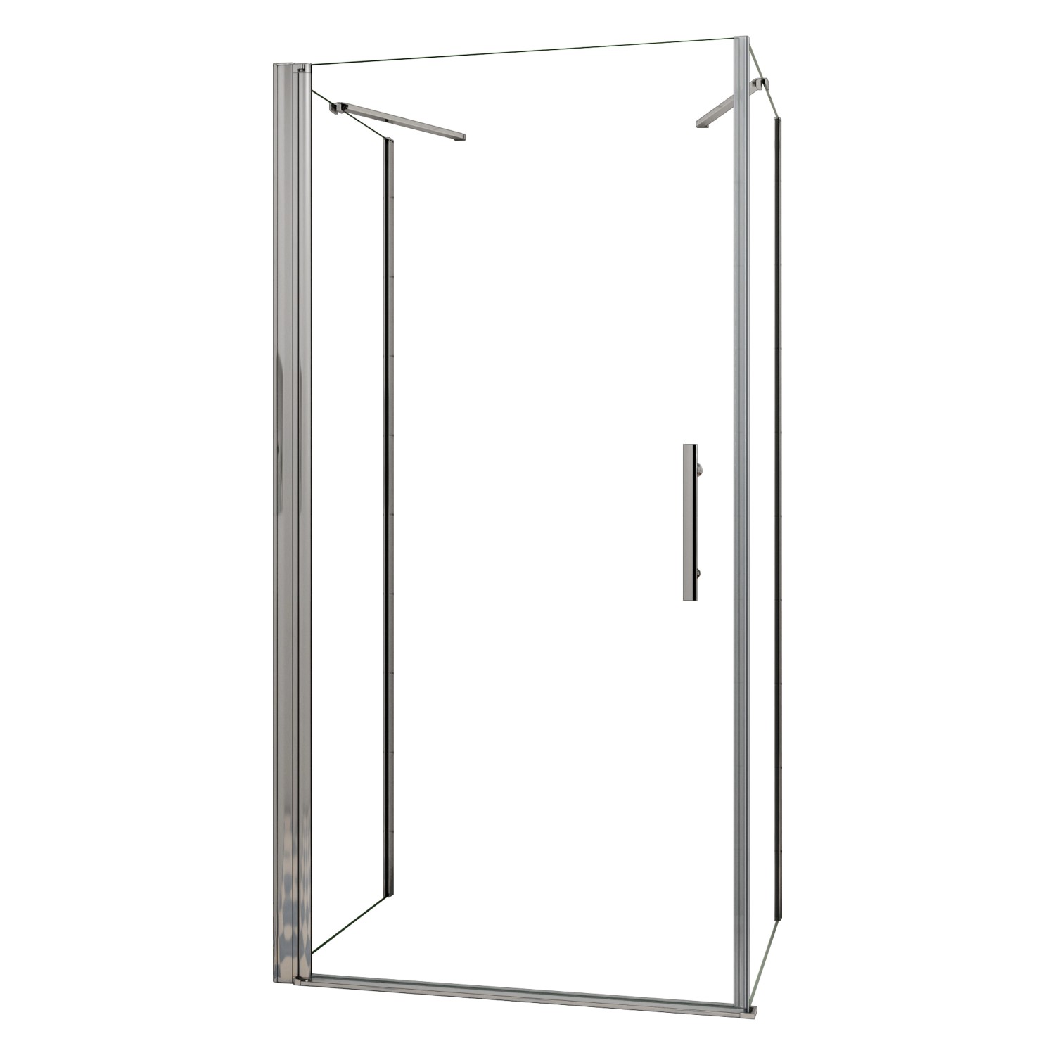 AICA U-Duschkabine 76x195cm Drehtür Duschtür 6mm Nano Glas Dusche mit 80x80x195cm Seitenwand