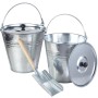 Westfalia Zinkeimer-Set, 5-teilig: Verzinkte Eimer (10L, 14L) mit Deckel und Schaufel für Garten & Haushalt.