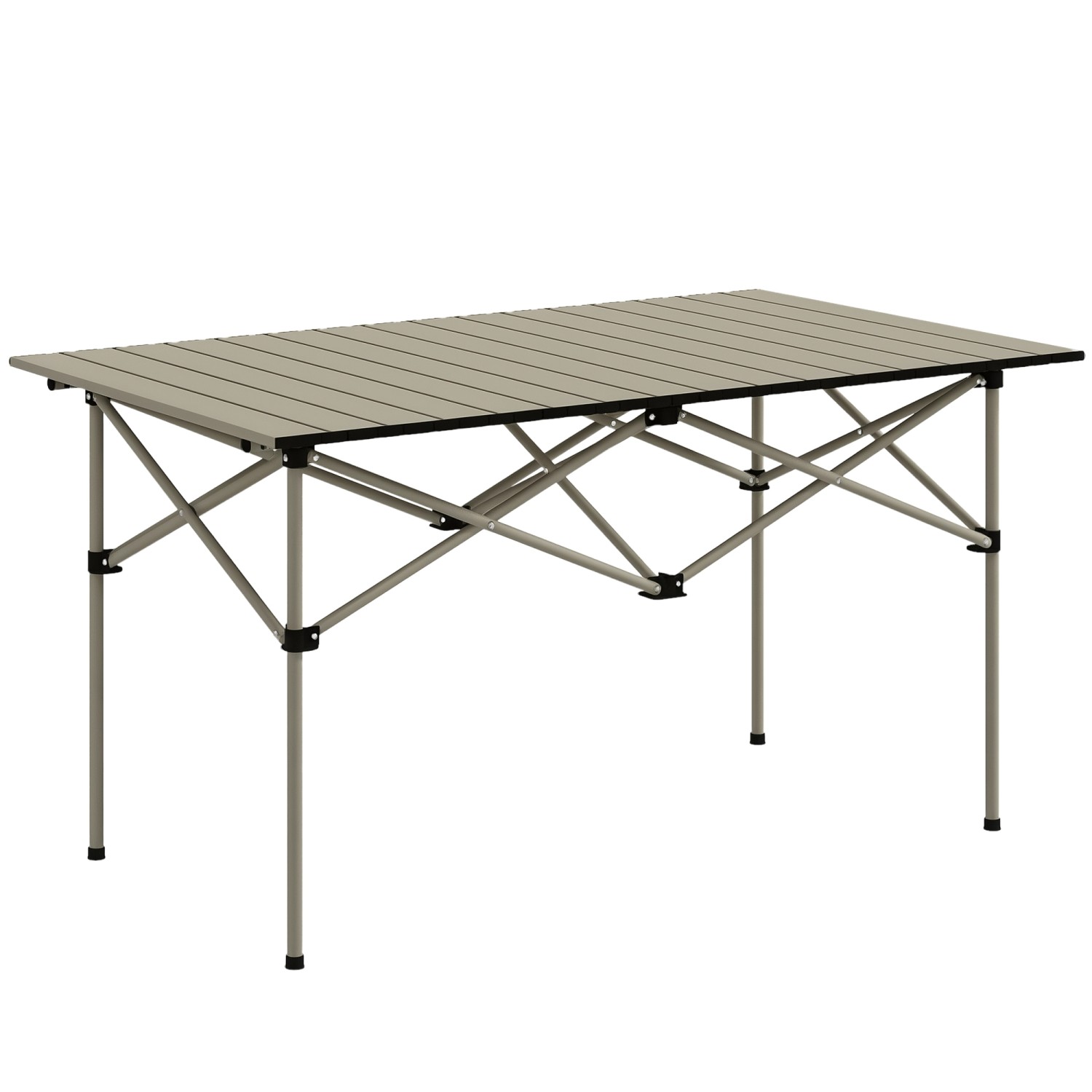 Outsunny Campingtisch Aluminium Khaki 95L x 55B x 50H cm günstig online kaufen