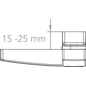 Detailaufnahme der Burg-Wächter Winsafe WS 11 Fenstersicherung in Weiß, Montagebreite 15-25mm.