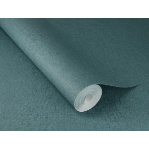 Schöner Wohnen Vliestapete Textiloptik in Petrol, Rollenansicht der Dekortapete.
