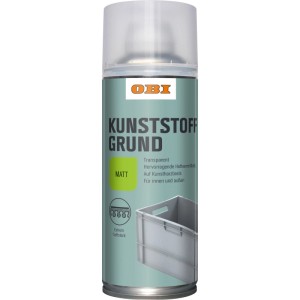 OBI Kunststoff Grundierung Spray, transparent matt, 400ml Dose. Grundierspray für Kunststoffe.