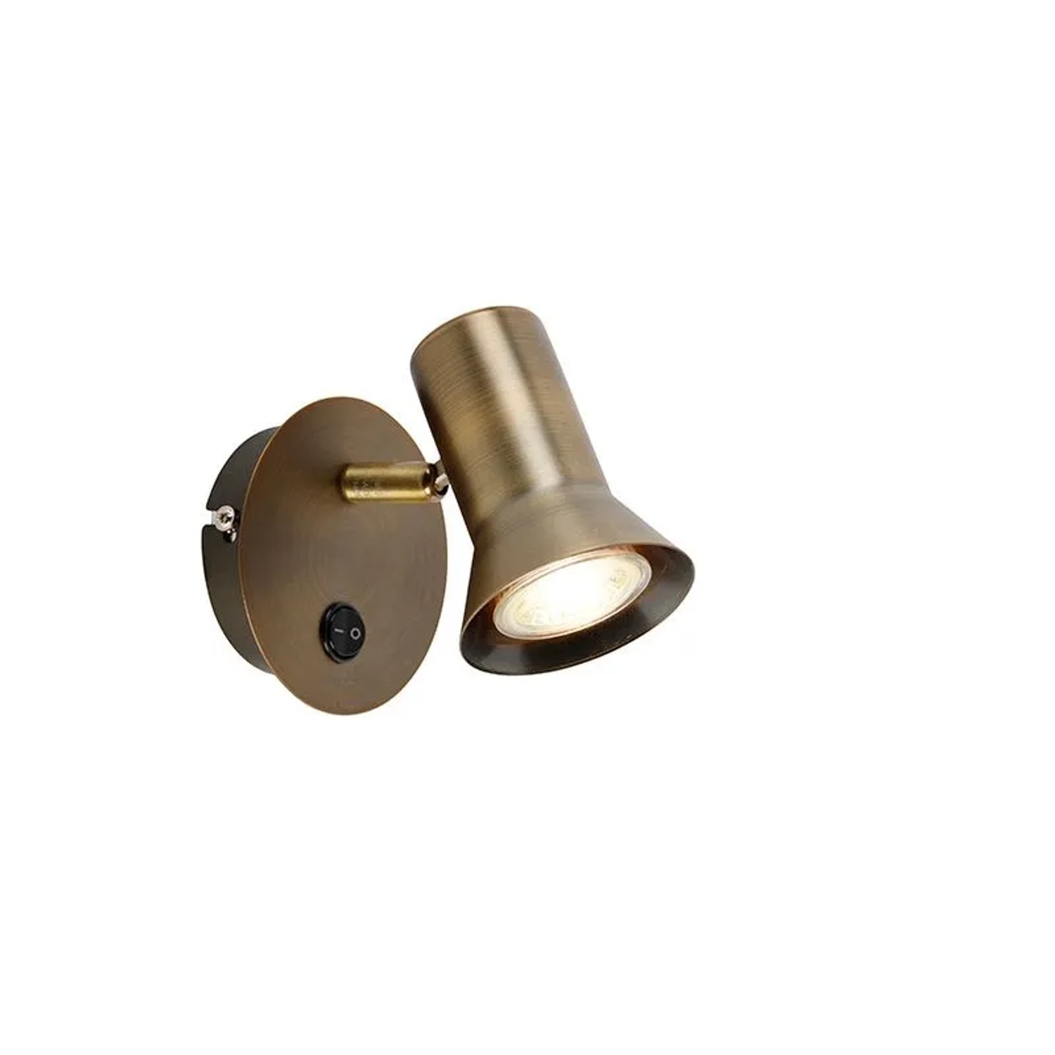 QAZQA Wandstrahler Bronze Schwenkbar und Neigbar mit Schalter Karin 1
