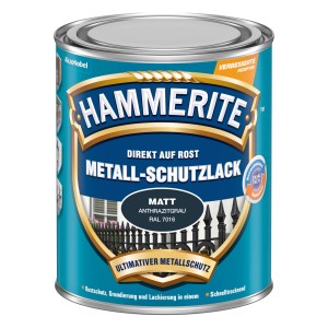 Dose Hammerite Metall-Schutzlack Anthrazit matt, 250ml. Rostschutz, Grundierung und Lack in einem.