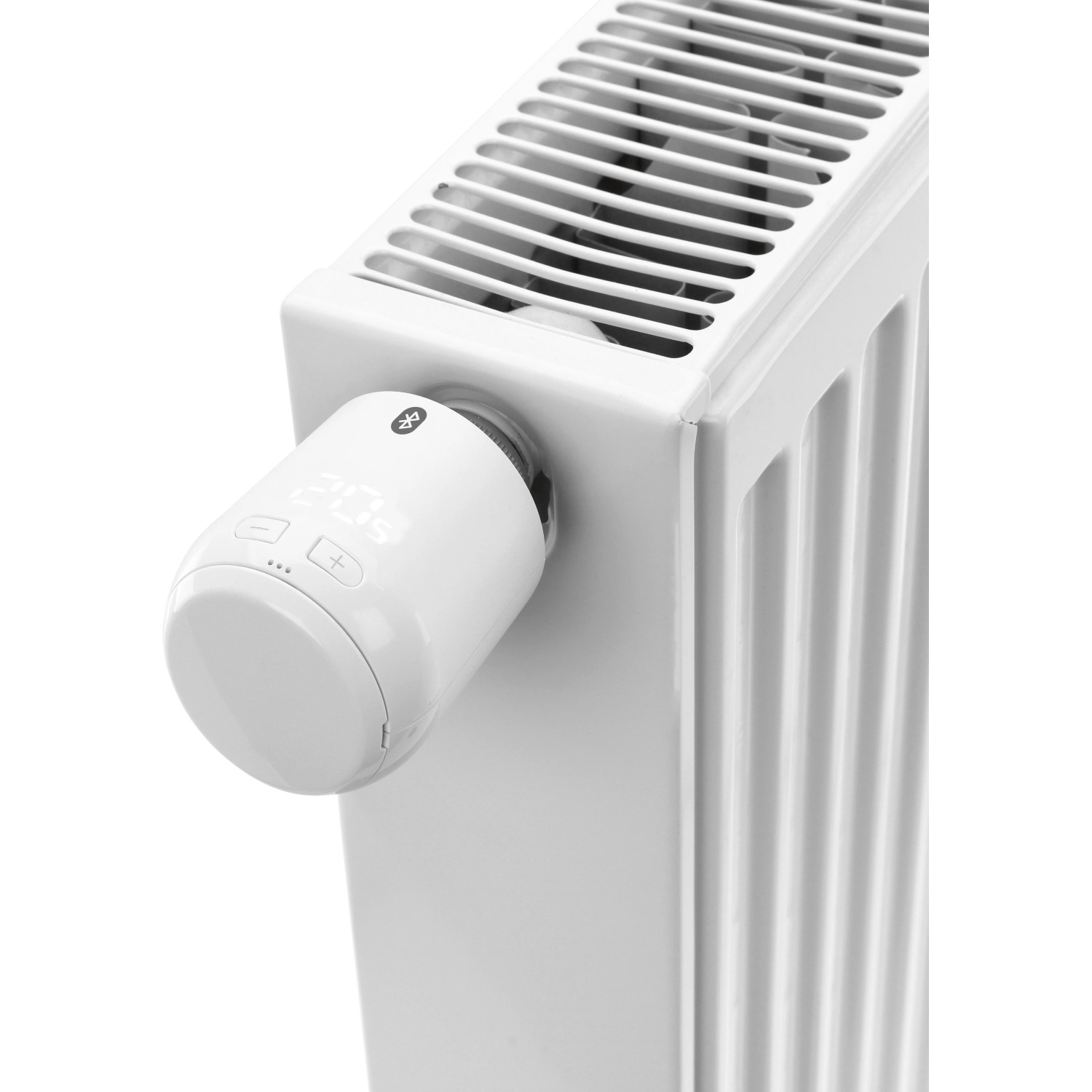 Eurotronic Comet Zero Bluetooth Thermostat am Heizkörper. Programmierbarer Regler mit LED-Anzeige.