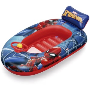 Bestway Kinder-Schlauchboot mit Spider-Man Design, inklusive Lenkrad und Rückenlehne.