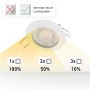 Oktaplex LED Einbaustrahler Sedan, 3-Stufen dimmbar per Lichtschalter, warmweißes Licht.