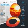 Sanilo WC-Sitz Savanne mit Absenkautomatik, Toilettendeckel aus Holz mit Elefanten Motiv.