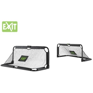 Set aus zwei faltbaren, schwarzen EXIT Panna Fußballtoren aus Stahl, 150x60cm, für Spiel & Spaß.